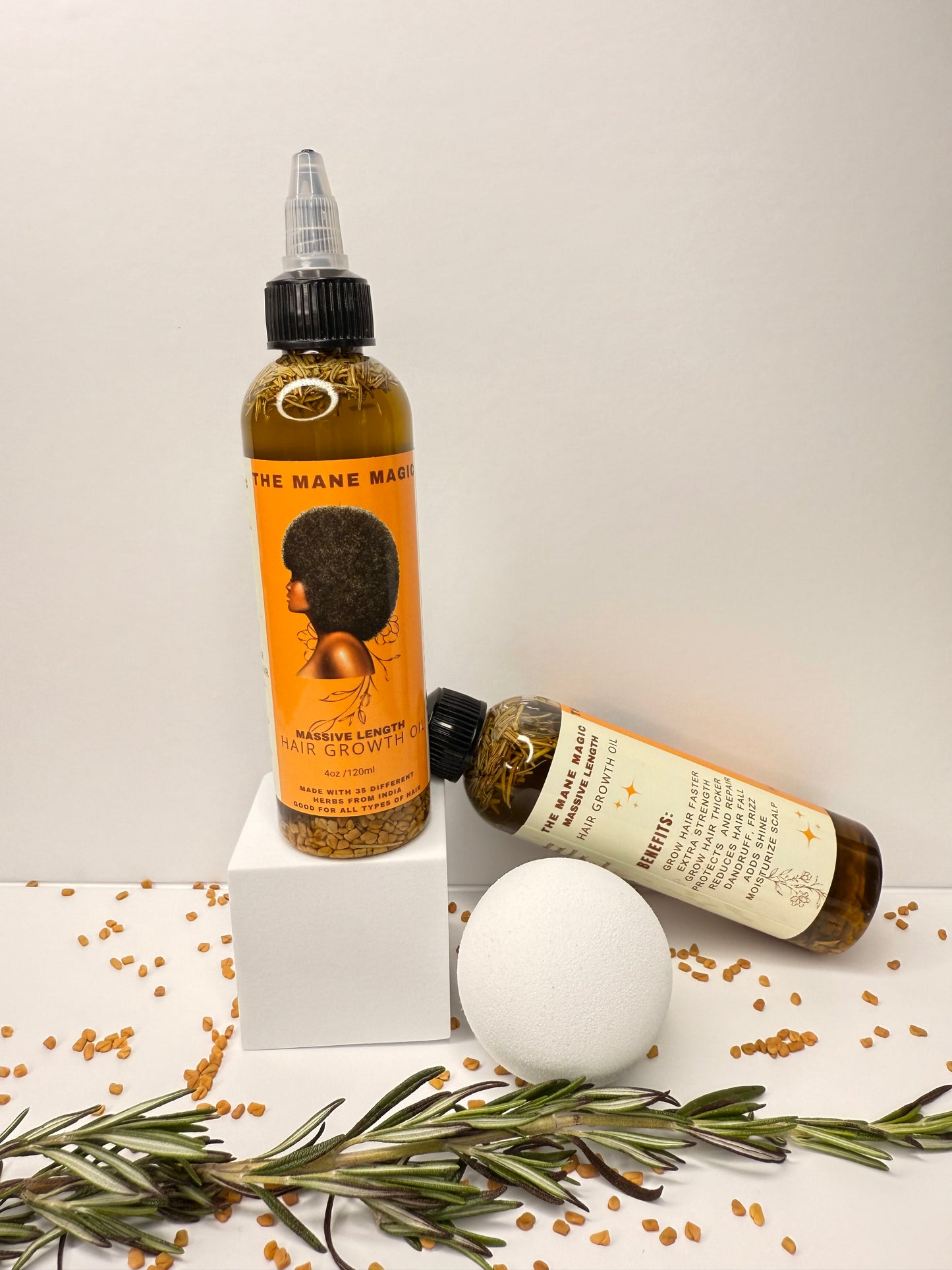 The Mane Magic Hair Growth Oil 4oz Haircare with 35 organic ingredients to stimulate and promote healthy and hair growth