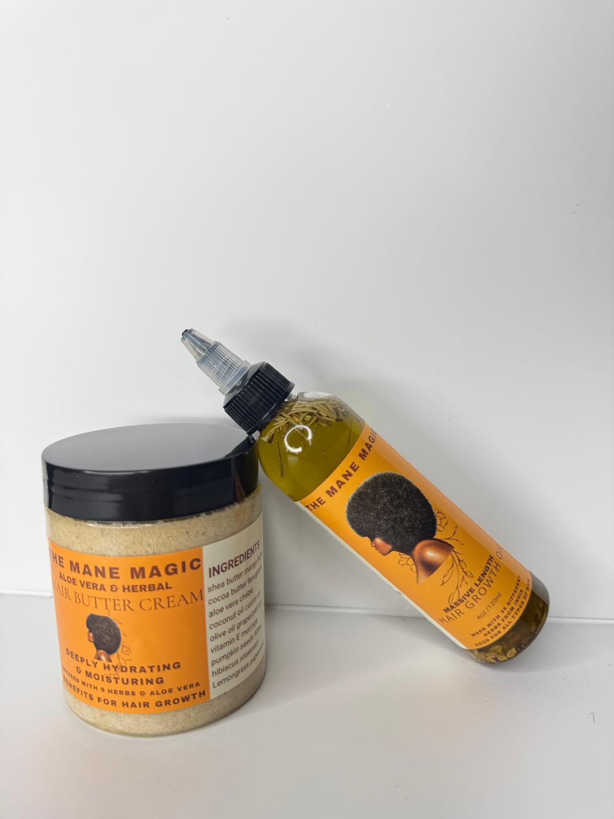 The Mane Magic hair growth oil & Aloe Vera hair growth butter