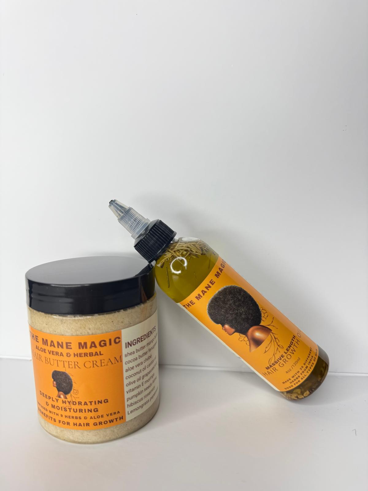 The Mane Magic hair growth oil & Aloe Vera hair growth butter