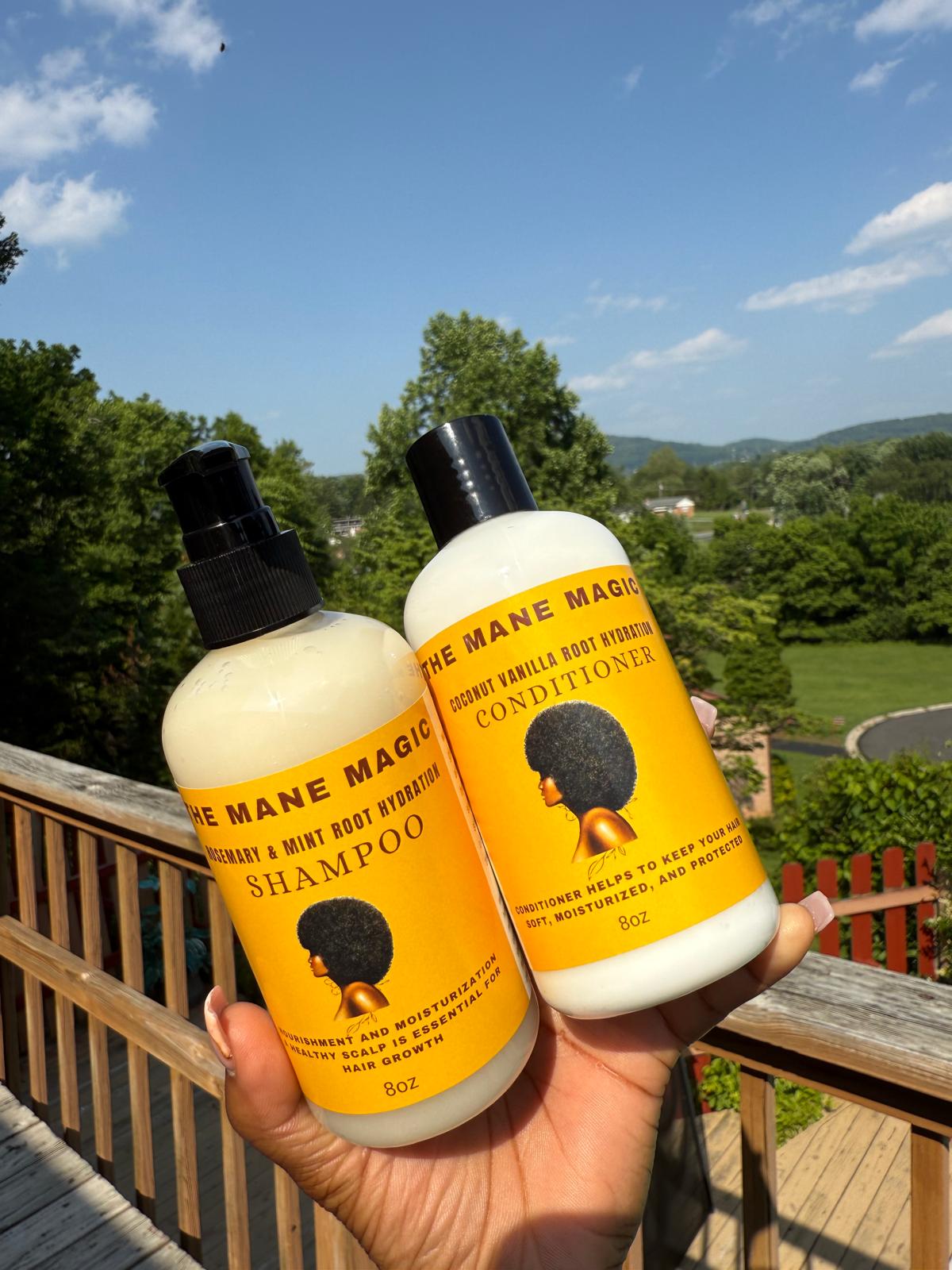 The Mane Magic Rosemary Mint shampoo & coconut vanilla conditioner
