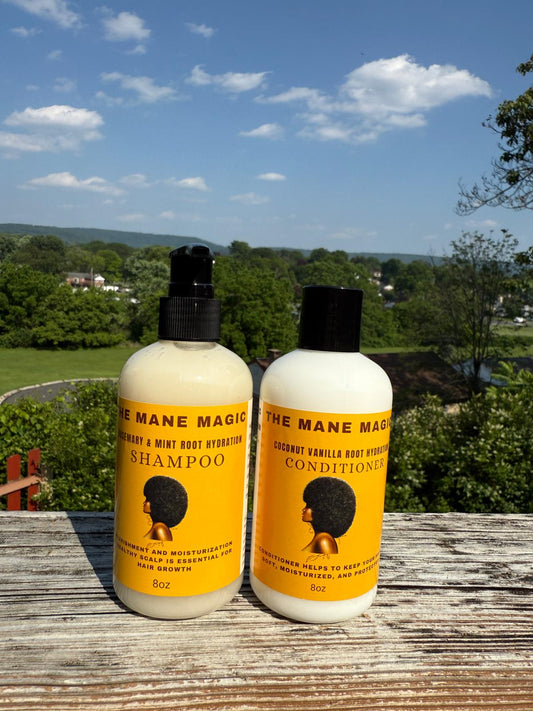 The Mane Magic Rosemary Mint shampoo & coconut vanilla conditioner