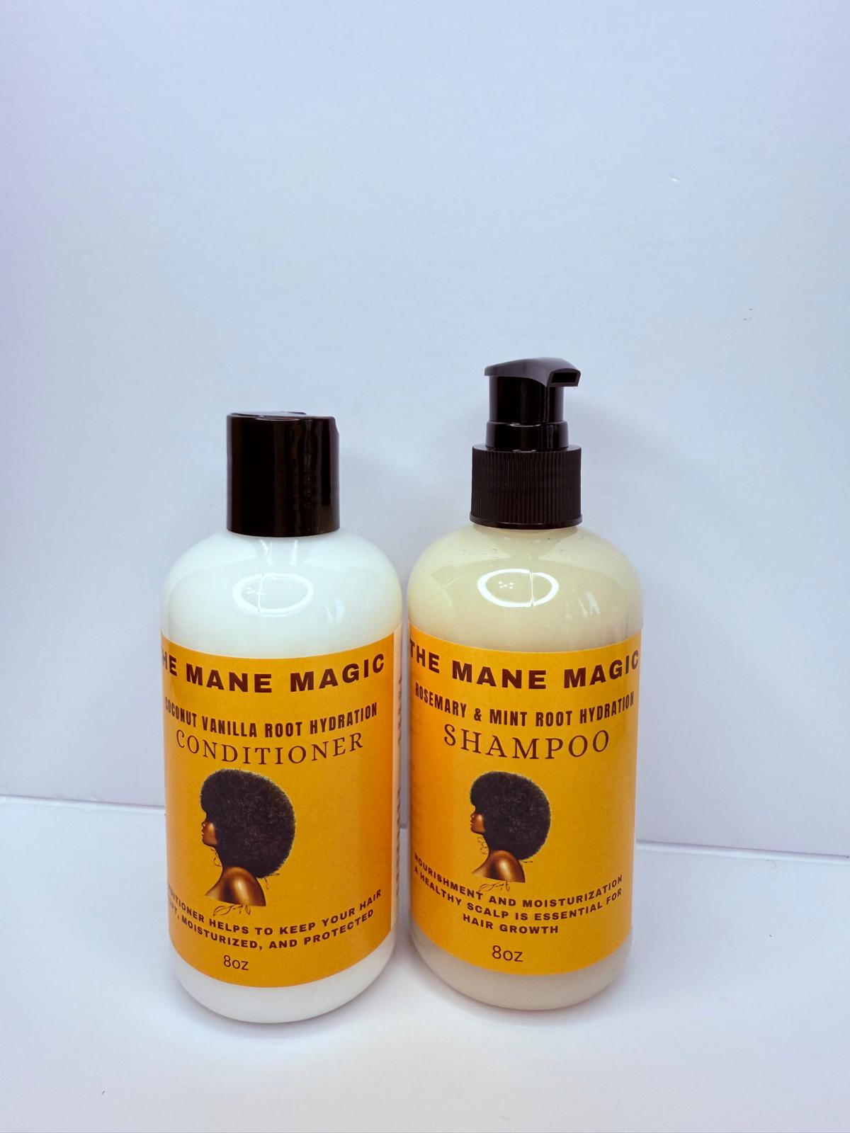 The Mane Magic Rosemary Mint shampoo & coconut vanilla conditioner